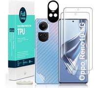 Screen Protector For Oppo Reno10 5g (6.7 Inches), 2 Soft Tpu Films, 1 Camera Lens Protector, 1 Carbon Fiber Film Fingerprint Reader, Easy To Install
