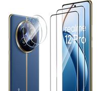 Screen Protector For Realme 12 Pro/12 Pro Plus/12 Pro+ 5g, 2 Pieces 3d Tempered Glass Films + 2 Pieces Rear Camera Protector, 9h Hardness, Full Cover Anti-Bubble/Anti-Scratch, Hd Transparent