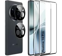 Screen Protector For Realme 14 Pro Tempered Glass, 2+2 Camera Protection And Glass Protection Film, 9h Hardness, Anti-Scratch