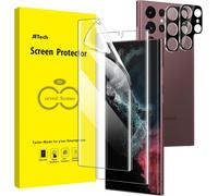 Screen Protector For Samsung Galaxy S22 Ultra 5g 6.8 Inch With Camera Lens Protector, Flexible Tpu Film, Fingerprint Id Compatible, 2 Pieces Each