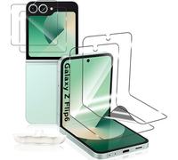 Screen Protector For Samsung Galaxy Z Flip 6 2024, [4 Pieces] Flexible Tpu Screen Protector + Tempered Glass Back Screen Protector, With Installation Tool For Galaxy Z Flip6 5g