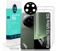 Screen Protector For Xiaomi 13 Ultra 5g, 2 Soft Tpu Films, 1 Camera Lens Protector, 1 Carbon Fibre Film Fingerprint Reader, Easy To Install