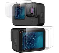Screen Protectors for GoPro Hero 12/11/10/9 Black Glass Screen Protector + Glass Lens + Front Screen Protector HD 9H Hardness Anti-Scratch Anti-Fingerprint Camera Accessories