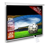 ScreenLux Écran de Projection motorisé 180 x 150 (174 x 98) cm 16:9 - Longueur du boîtier 210 cm -/ avec télécommande/HDTV / 3D / 4K / Écran de Projection pour Home cinéma & présentations