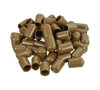 Screw Covers Caps, 100pcs Rubber End 20mm(13/16") ID Vinyl PVC Round Tube Bolt Cap Cover Thread Protectors Red(Light Brown,13.5mm)
