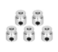 Screw Fixed Round Pulley 5 Pack | Aluminum Alloy V - Groove for Round Belt Transmission | 8mm Bore Pulley for Low - Speed Drives/Machinery Support/Shock Absorption (5401-0004-0008)