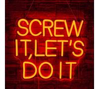 Screw It Lets Do It Panneau néon LED pour décoration murale avec lumière rouge à intensité variable pour chambre à coucher, dortoir, fête de mariage, bar, chambre