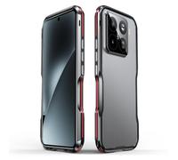 Screw-on Metal Frame Case for Xiaomi 15, Open-Back Design, Black Red
