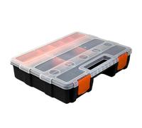 Screw Storage Box - Compartment Storage Case, 10.6 Inches Hardware Container with Secure Latch, Small Box, Sorting Feature, Portable Organization for Storing Screws Nuts Bolts Fishing Gear Electronic