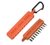 Screwdriver Bit Holder - 10 Hole Bit Storage with Carabiner Clip, Screwdriver Bits Organizer for Drilling Craft Construction Woodworking Projects, Portable Tool Accessory 3.35x0.79 inches