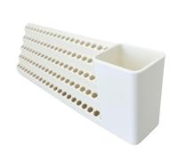 Screwdriver Bit Organizer, Wall Mounted Storage Rack, Layered Tool Holder Box, White, Orange, Space-Saving Design, Quick Access Slots, for Garage, Mechanic, Electrician, Workshop, Basement, Garden