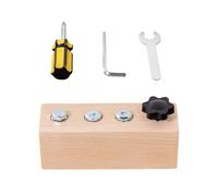 Screwdriver Board for Kids - Educational Wooden Set for Fine Motor Training | Solid Beechwood with Six Precision Fasteners & Hex Key for Preschools, Nurseries and Homes