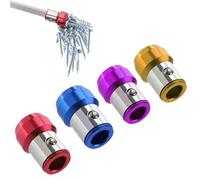 Screwdriver Head Magnetic Ring, 2025 New 1/4 Inch/ 6.35 mm Universal Magnetizer Screw Removable for Hex Screwdriver and Power Bits, Strong Magnetic Screw Holder (Mix*4Pcs)