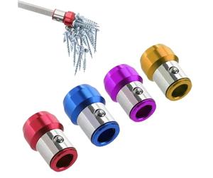 Screwdriver Head Magnetic Ring, 2025 New 1/4 Inch/ 6.35 mm Universal Magnetizer Screw Removable for Hex Screwdriver and Power Bits, Strong Magnetic Screw Holder (Mix*4Pcs)