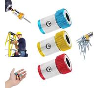 Screwdriver Head Magnetic Ring Three Piece Set, Magnetizer and Demagnetizer Tool Set, 1/4 In/6.35 mm Power Mag Bit Screw Driver Ring for Household and Repairs Mechanics (3 PCS)
