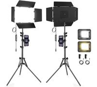 Scrhot Lampe vidéo LED avec grange, 30 W, éclairage de photographie bicolore, 3000 lux 2500 K-8500 K, panneau lumineux de studio à intensité variable, éclairage baladodiffusé pour enregistrement vidéo