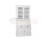 Scriban style Louis-Philippe en pin massif, secrétaire dos d'âne - Donkey : Finition - Blanc