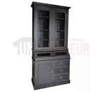 Scriban style Louis-Philippe en pin massif, secrétaire dos d'âne - Donkey : Finition - Noir