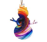 Scribble Art to the Pap Pendentif en bois en forme de bonhomme de neige pour arbre, mur et porte - Style vintage