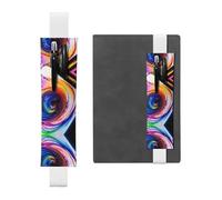 Scribble Art to The Pap Porte-stylo réglable en cuir blanc pour journaux, cahiers, planificateurs et tablettes