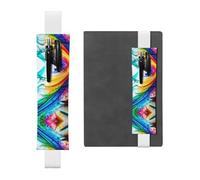 Scribble Art Toand Paints Porte-stylo réglable en cuir blanc pour journaux, cahiers, planificateurs et tablettes