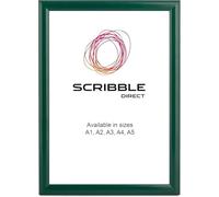 Scribble Cadre à pression classique pour affiche/certificat - Cadre en aluminium anodisé vert 25 mm (A2)