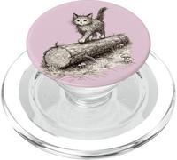 Scribble Chaton sur Une bûche PopSockets PopGrip pour MagSafe