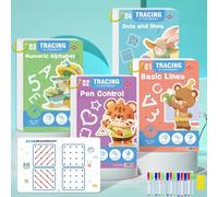 Scribble Smart Workbook 2025 Scribble Smart, cahier d'exercices pour tout-petits, papier épais qui ne coupera pas vos mains, carnet d'exercices réutilisable intelligent, activités d'apprentissage