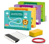 Scribble Smart Workbook - Cahier d'exercices Scribblesmart réutilisable Scribblesmart pour pratique de l'écriture manuscrite pour enfants (4 ensembles)