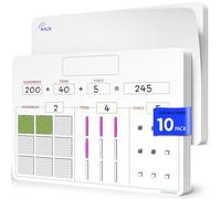 SCRIBBLEDO Base Ten Blocks 22,9 x 30,5 cm Petit tableau blanc effaçable à sec Feuilles de manipulation mathématiques blocs de valeur de place Fournitures mathématiques enseignants étudiants salle de