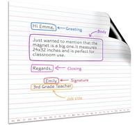 SCRIBBLEDO Carnet magnétique géant pour salle de classe 81,3 x 66 cm - Indispensable pour les enseignants - Papier ligné magnétique effaçable à sec pour tableau blanc de troisième cinquième année