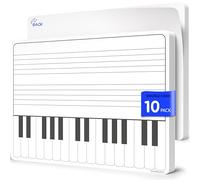 SCRIBBLEDO Lot de 10 feuilles d'entraînement au clavier effaçables à sec 27,9 x 35,6 cm pour personnel de musique, tableau blanc, clés musicales, apprentissage de la musique, enseignant, fournitures