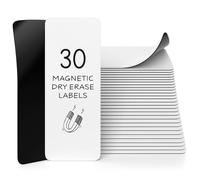 Scribbledo Lot de 30 étiquettes magnétiques vierges effaçables à sec - 7,9 x 3 cm - Réutilisables et inscriptibles - Pour tableau blanc, réfrigérateur, casier, salle de classe, bureau, étiquettes
