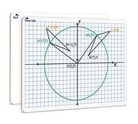 Scribbledo Tableau blanc double face effaçable à sec XY Axis 22,9 x 30,5 cm pour étudiants et salles de classe
