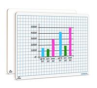 SCRIBBLEDO Tableau blanc quadrillé effaçable à sec 22,9 x 30,5 cm double face avec lignes de grille pour enfants et étudiants, ordinateur portable effaçable à sec pour la maison, l'école et la salle