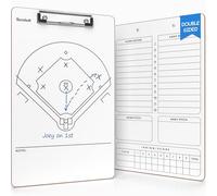 Scribbledo Tableau de baseball effaçable à sec pour entraîneurs, 38,1 x 22,9 cm, double face, tableau blanc, accessoires d'entraînement, accessoires de softball, livre de score de baseball
