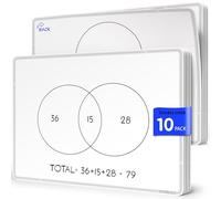 SCRIBBLEDO Venn Diagramme de pratique des mathématiques 22,9 x 30,5 cm Petit tableau blanc effaçable à sec Feuilles de manipulation mathématiques 1ère 2e 3e 4e 5e année Fournitures mathématiques