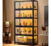 Scribora Armoire d'affichage à 5 Niveaux avec Portes en Verre Acrylique, étui d'affichage d'objets de Collection Organisateurs Rack & étagère d'affichage, bibliothèque pour (Clapet Noir)