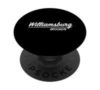Script rétro du Quartier de Williamsburg, Brooklyn, NY, New York PopSockets PopGrip Adhésif