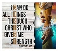 Scripture Art Print - Motivational Bible Verse Poster, Faith-Based Home Decor for Living Room, Bedroom (Framed,16x24inch(40x60cm))