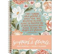 Scriptures and Florals 12-Month 2025 Monthly/Weekly Planner Calendar