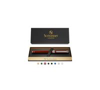 Scriveiner Deep Crimson Red Rollerball - Superbe stylo de luxe laqu rouge avec finition chrome Recharges d'encre Schmidt Stylo bille roulante