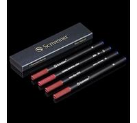 Scriveiner Recharge Roller Bleu Moyen - 4 Recharges de Qualité Supérieure pour Stylos Roller Scriveiner - Recharge Stylo Roller Safety Ceramic M - Taille Schmidt 888 - Fabriqué en Allemagne