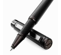 Scriveiner Stylo roller noir laqué - Recharge Schmidt de qualité supérieure pour bureau, journal intime ou coffret cadeau pour homme et femme
