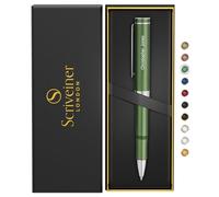 Scriveiner Stylo roller vert personnalisé, finition chromée, pour hommes et femmes, gravure personnalisée