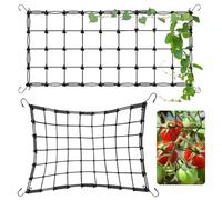 Scrog Lot de 2 filets de culture 150 x 90 cm avec 4 crochets, élastique, extensible, pour plantes, légumes, fruits, fleurs, soutien