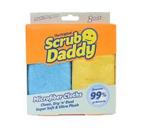 Scrub Daddy Chiffon Microfibre de Nettoyage - Lavables et Réutilisables, Lavette Menage Multi-Usage Absorbante pour Maison, Cuisine, Salle de Bain, Vitres - Lot de 2