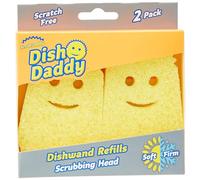 Scrub Daddy Dish 2x Têtes de Rechange - Tête Remplacement pour Eponge à Vaisselle Grattante FlexTexture et Manche Intégré Distributeur Liquide Savon, Recharges Grattoir, Taille unique, (SDDWRH)