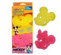 Scrub Daddy Disney Mickey & Minnie Dish Sponge Twin Pack, Smiley Face Sponges for Cleaning & Washing Up - Kitchen Non Scratch Scourers with FlexTexture Firm & Soft Scrubbing, Dishwashing Scrubber