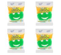 Scrub Daddy Essentials Éponges de Cuisine pour Le Lavage, Éponges Grattantes Non Rayantes à Texture Changeante, Produits de Nettoyage Anti-Odeurs pour Salle de Bain, Lot de 4
